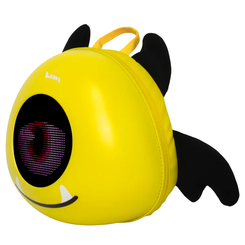 Smart LED Backpack with Glowing Eyes – Hard Shell Intelligent Travel Bag