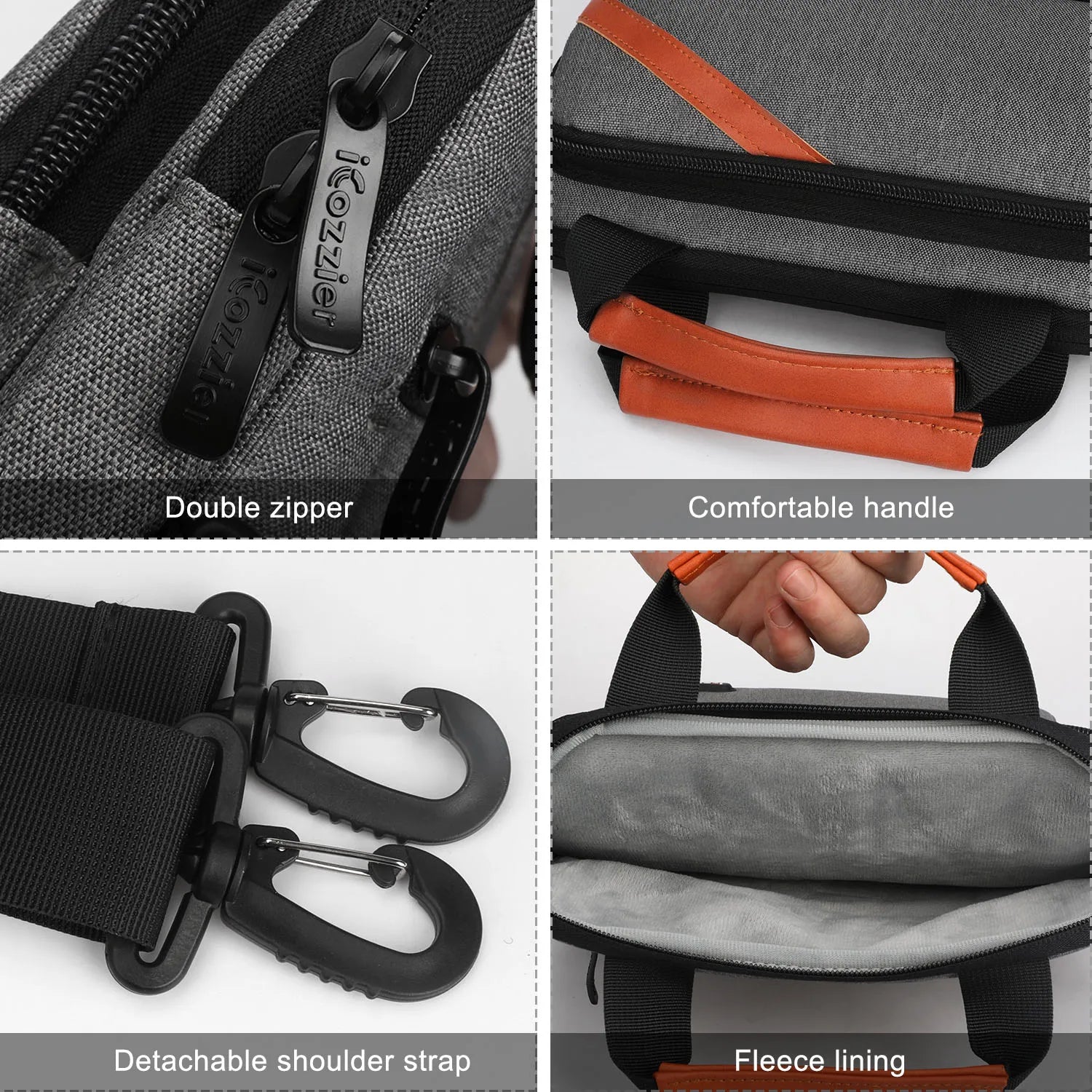 Double Pocket Laptop Shoulder Bag for 12.9–13.3 Inch MacBook & Tablet