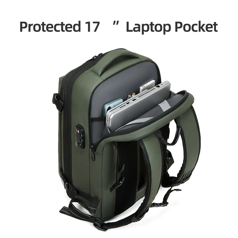 17 Inch Travel Backpack – Vacuum Compression, Large Capacity Laptop Bag