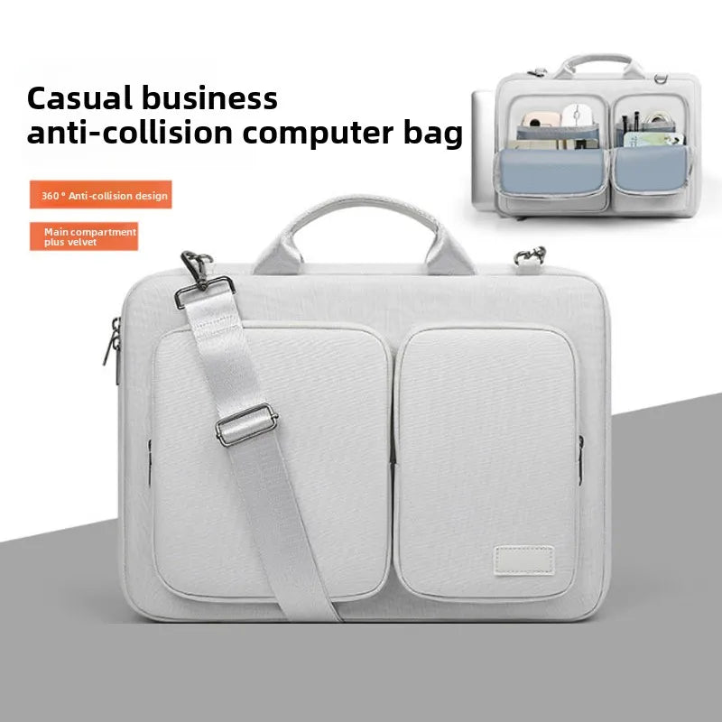 Slim Business Laptop Briefcase – Waterproof Shoulder Bag for MacBook