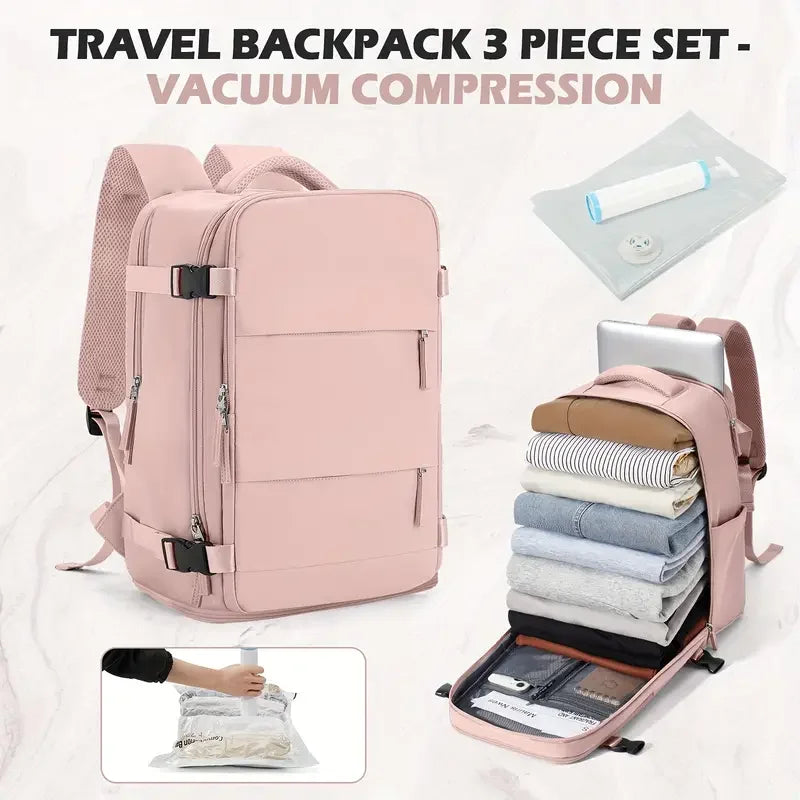 Compact Carry-On Backpack – Cabin Bag with Vacuum Storage