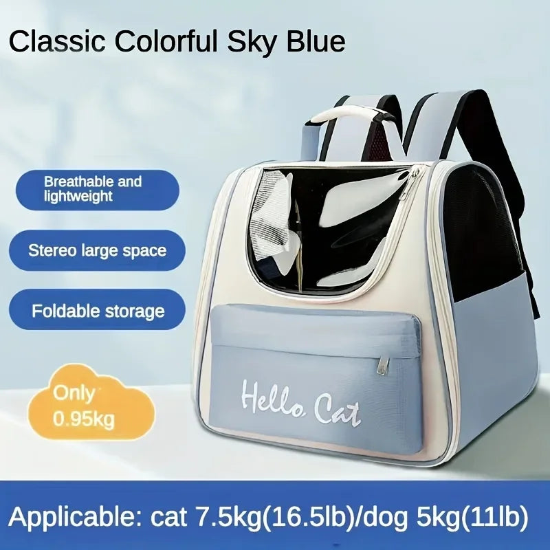 Large Collapsible Pet Backpack – Travel Bag with Mesh Ventilation