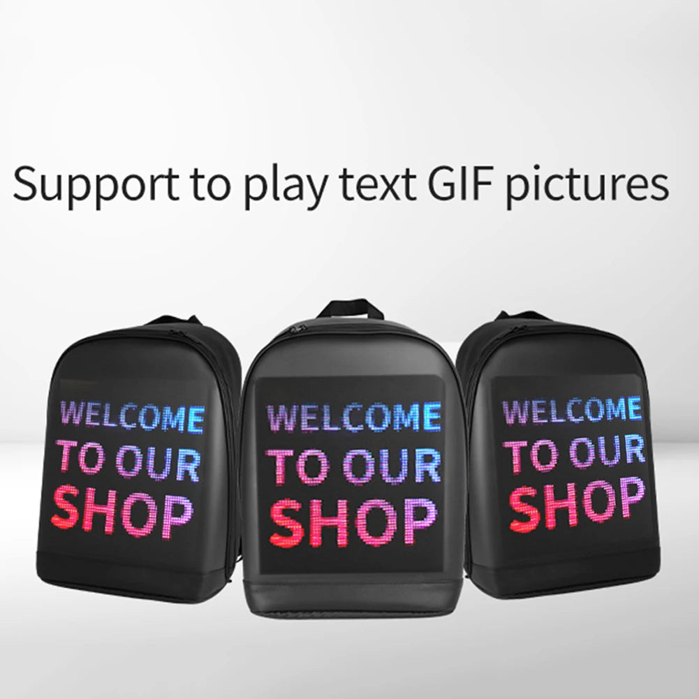 Durable LED Laptop Backpack for Women – Wireless APP-Controlled Display Bag