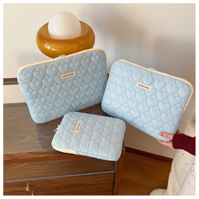Cute Puffy Laptop & Tablet Sleeve Bag – MacBook Air 13, 13-14", 15-16" Notebook Pouch