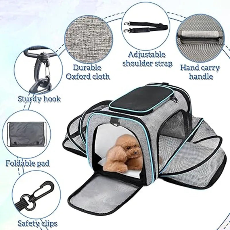 Travel Pet Carrier Bag – Lightweight Foldable Backpack for Pets