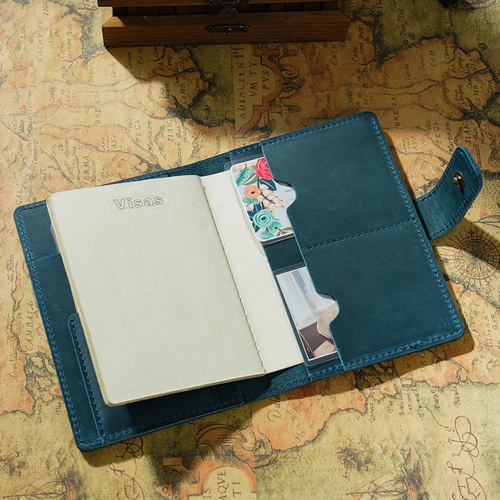 Genuine Leather Passport Holder – Vintage Travel Wallet