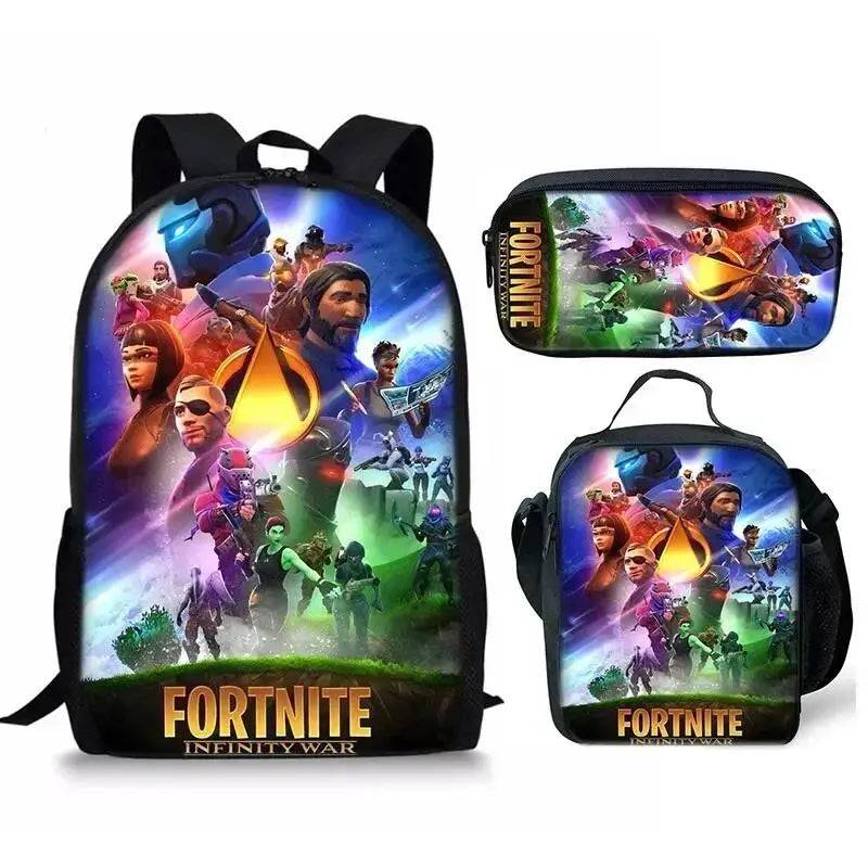 Fortnite Backpack 3PCS Set for Kids - Cool School Bag & Pencil Case