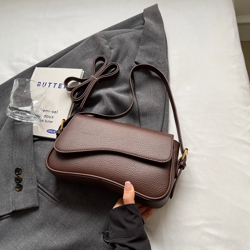 Unique Shape Red Crossbody Bag – Lychee Texture Bag