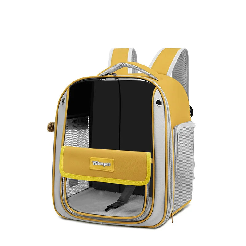 Double-Shoulder Cat Backpack – Transparent Large-Capacity Travel Bag for Cats & Dogs