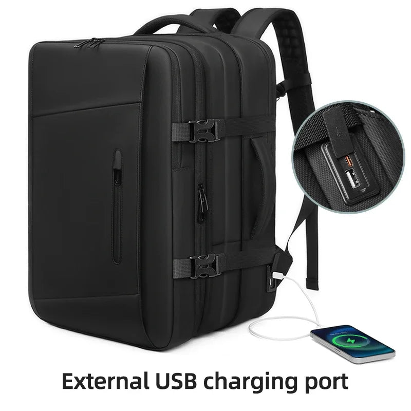 17-Inch Large Capacity Travel Laptop Backpack – Vacuum Compression, Extended Design