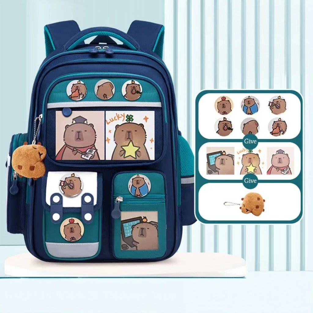 Capybara Cartoon Backpack – Large Capacity Waterproof Bag