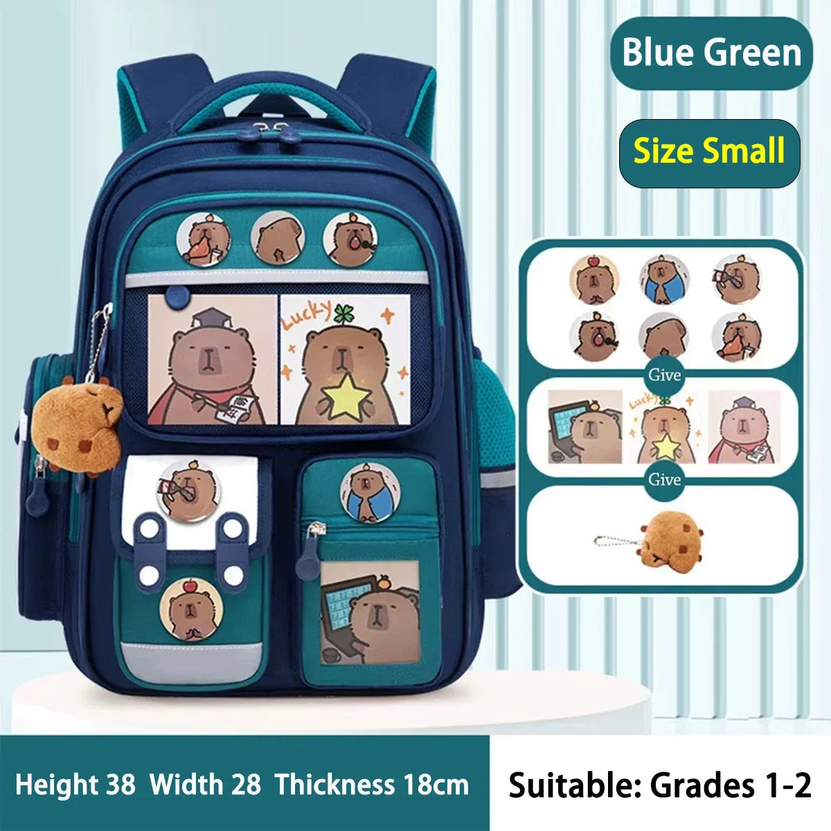 Capybara Cartoon Backpack – Large Capacity Waterproof Bag