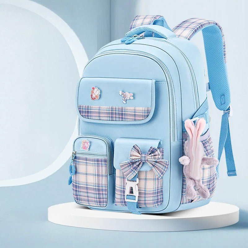 Ergonomic Elementary School Backpack for Girls – Spine Protection, Large Capacity