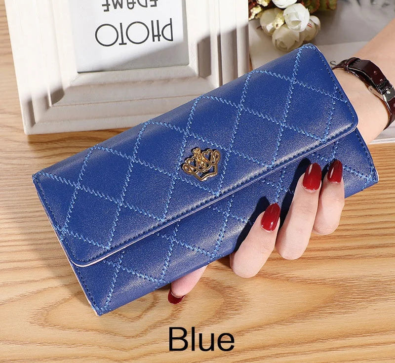 Plaid PU Leather Long Wallet