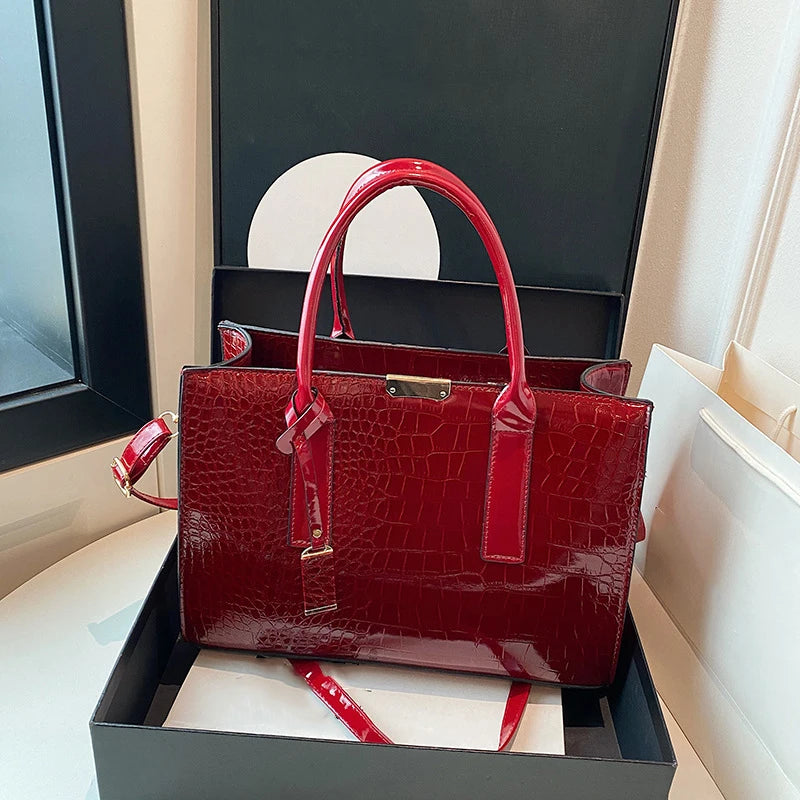 Stylish PU Leather Crossbody Tote-Large Capacity Shoulder Bag