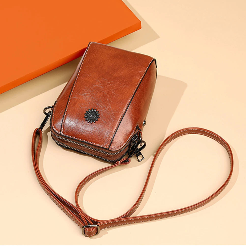 Retro PU Leather Crossbody -Retro Design Bag