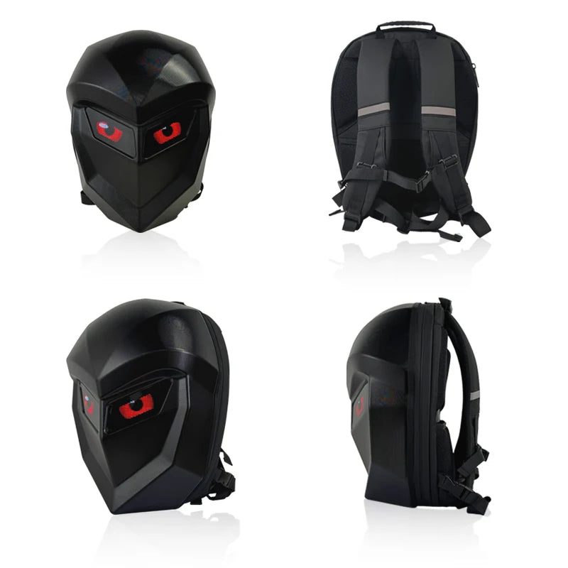 Smart LED Display Backpack – Carbon Fiber Hard Shell Laptop Bag