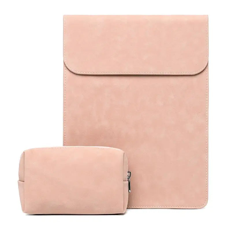 Vegan Leather Laptop Sleeve for MacBook Air Pro 13–16 Inch – Slim Matte Protective Case