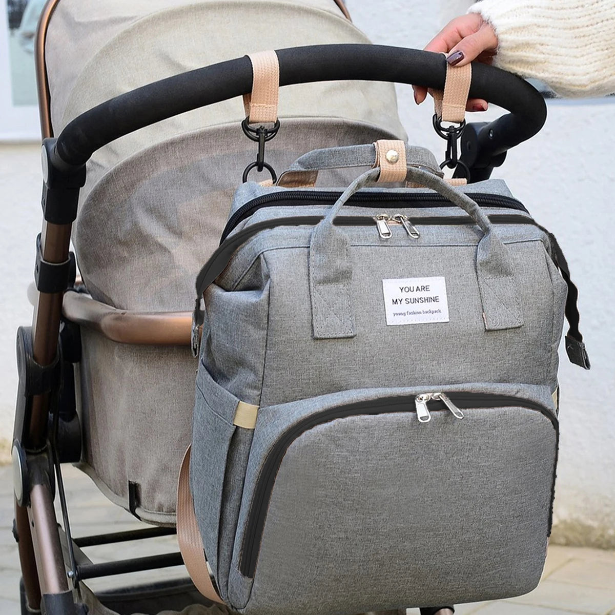Foldable Baby Crib Backpack – Travel Nappy Bag with Insulated Compartments