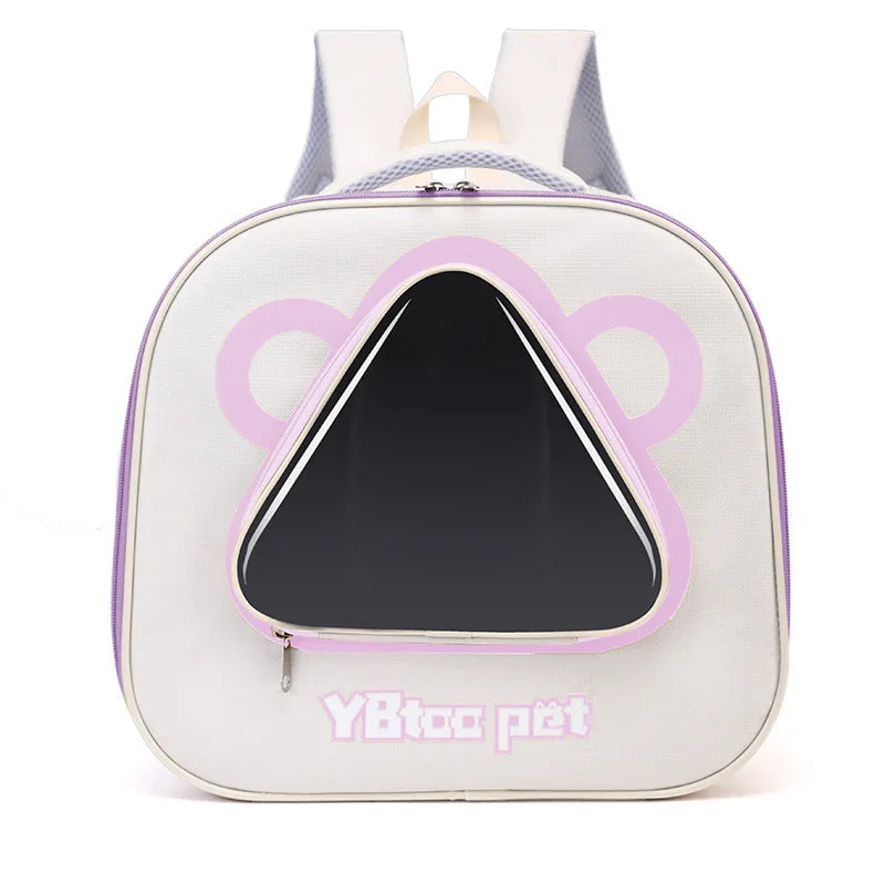 Double-Shoulder Cat Backpack – Transparent Large-Capacity Travel Bag for Cats & Dogs