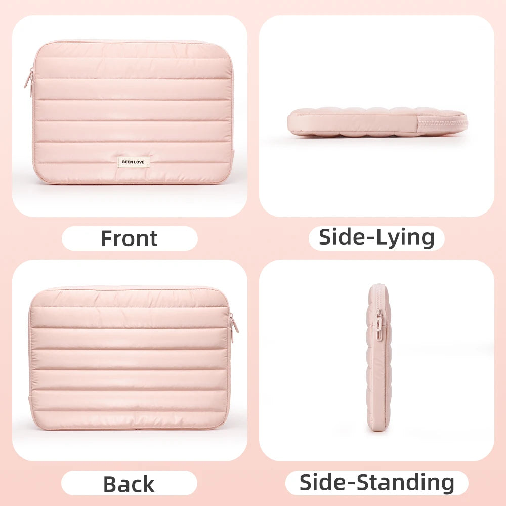 13/14 Inch Puffy Laptop Sleeve – Soft Fashion Notebook Case for MacBook Air & iPad Pro