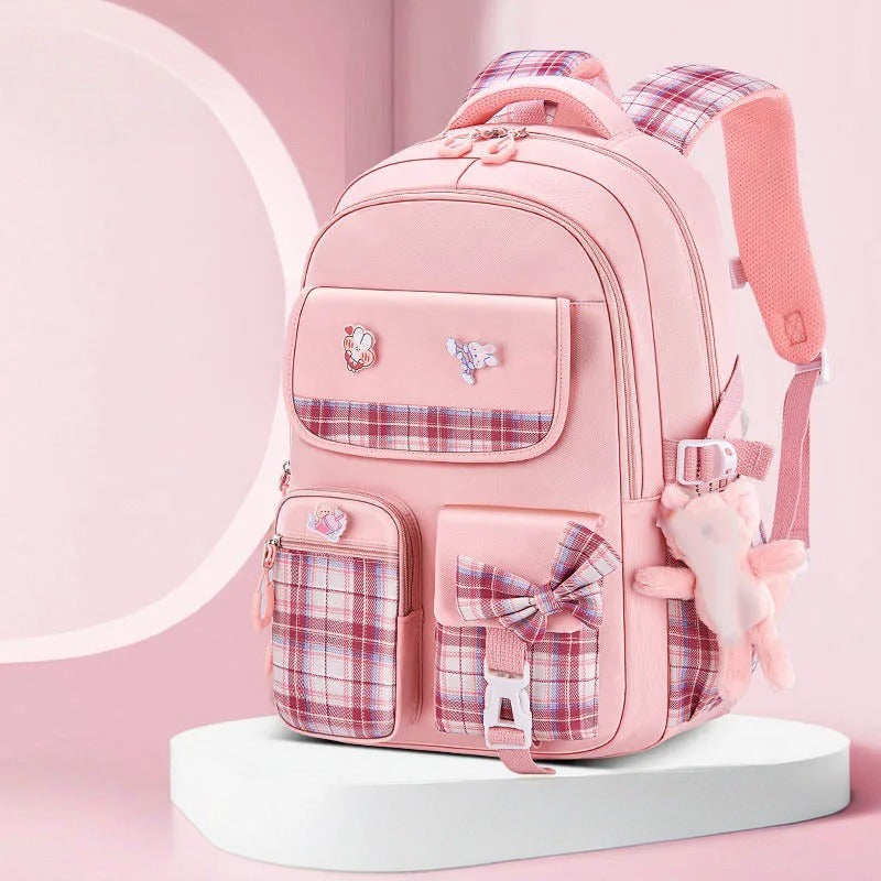 Ergonomic Elementary School Backpack for Girls – Spine Protection, Large Capacity