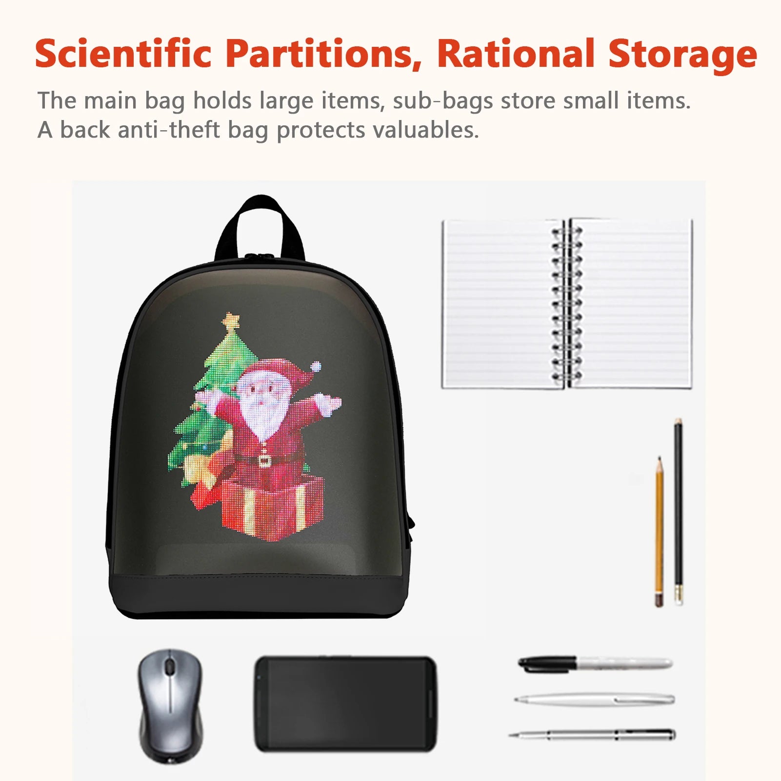 Waterproof Smart LED Backpack – APP-Controlled Commercial Display Bag