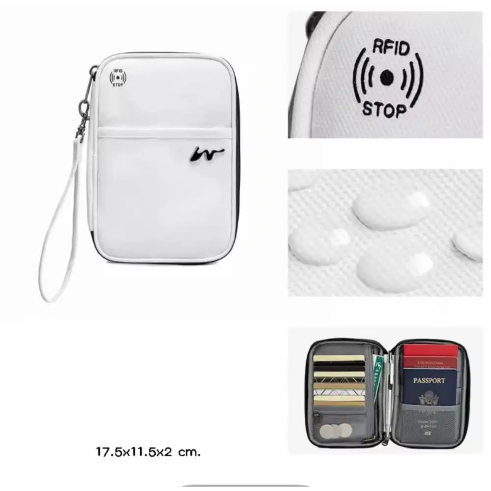 Portable RFID Card Holder – Polyester Travel Passport Case