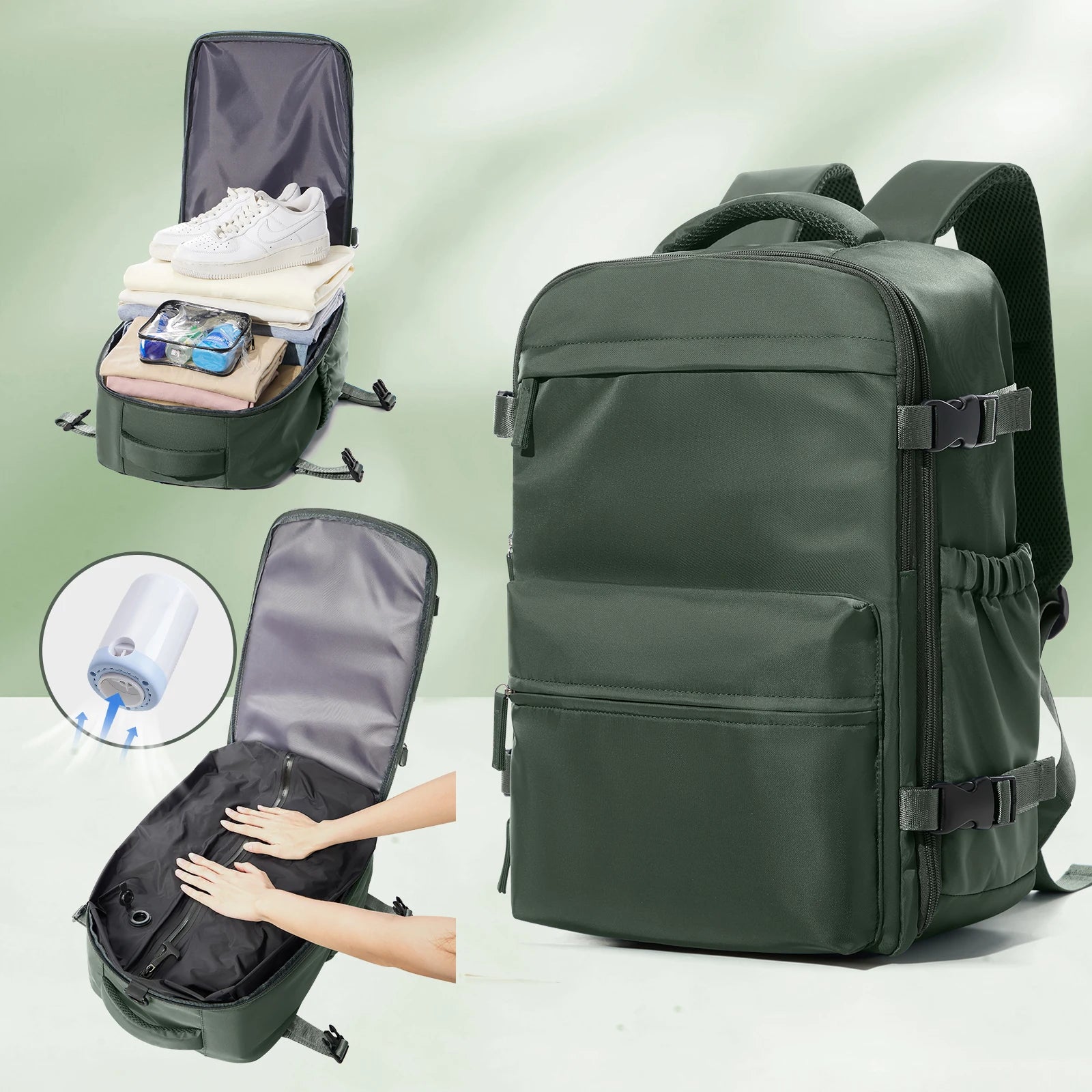 Spacious Vacuum Compression Travel Backpack