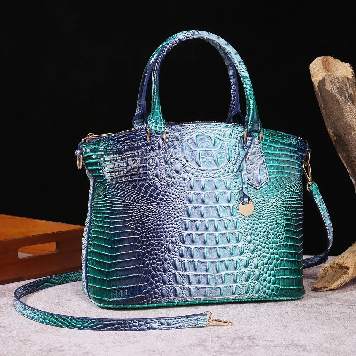 Fashion Colorful Alligator Style Handbag – Retro Crocodile Pattern PU Leather