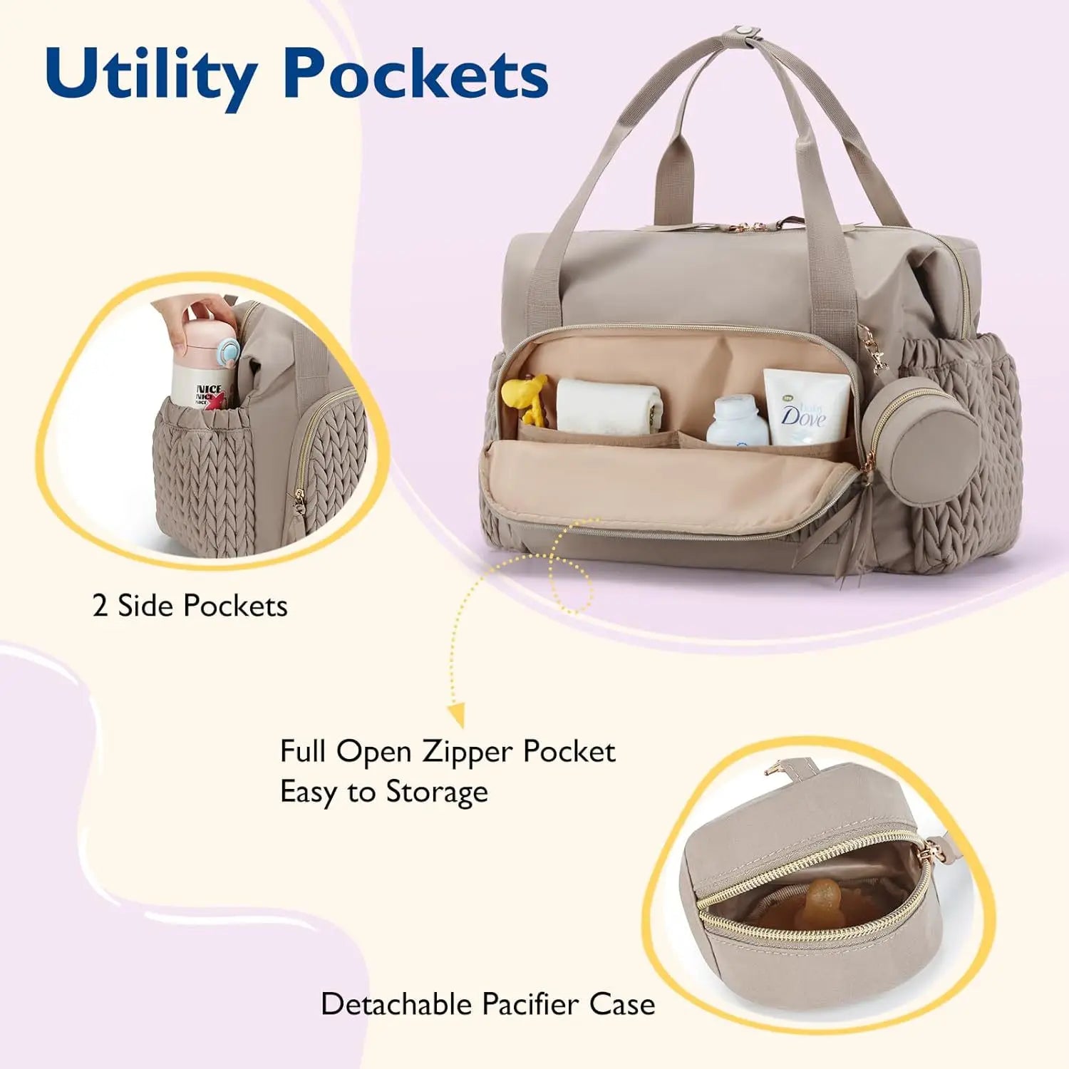 Multi-Functional Diaper Tote Bag – Lightweight Bag for Moms