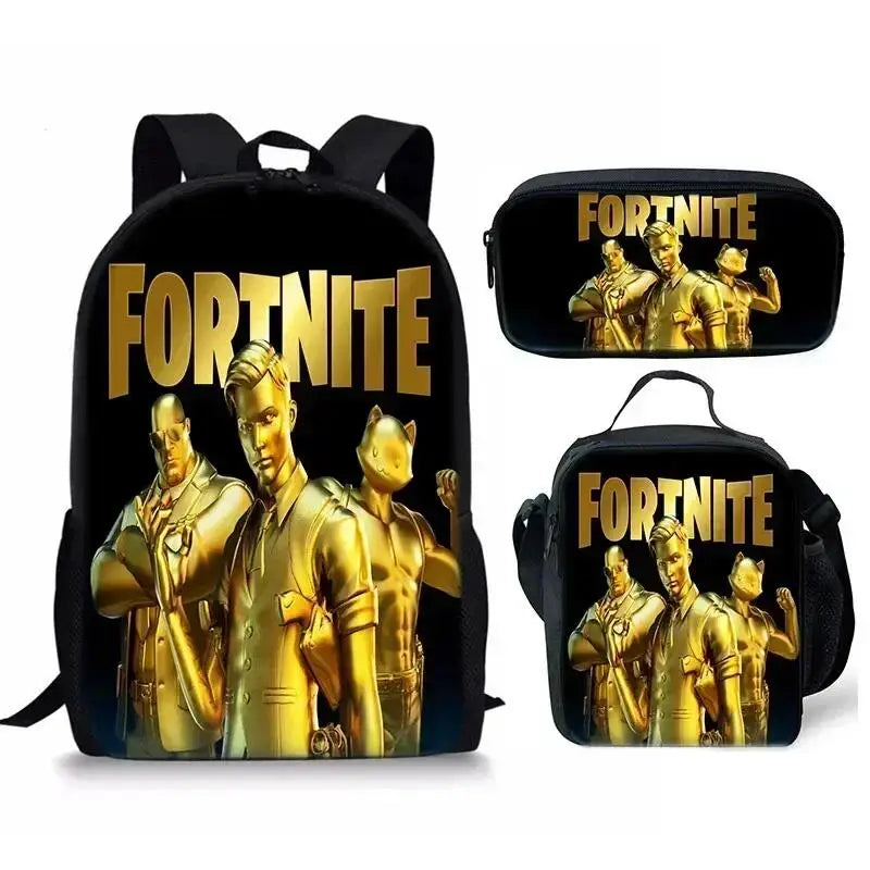Fortnite Backpack 3PCS Set for Kids - Cool School Bag & Pencil Case