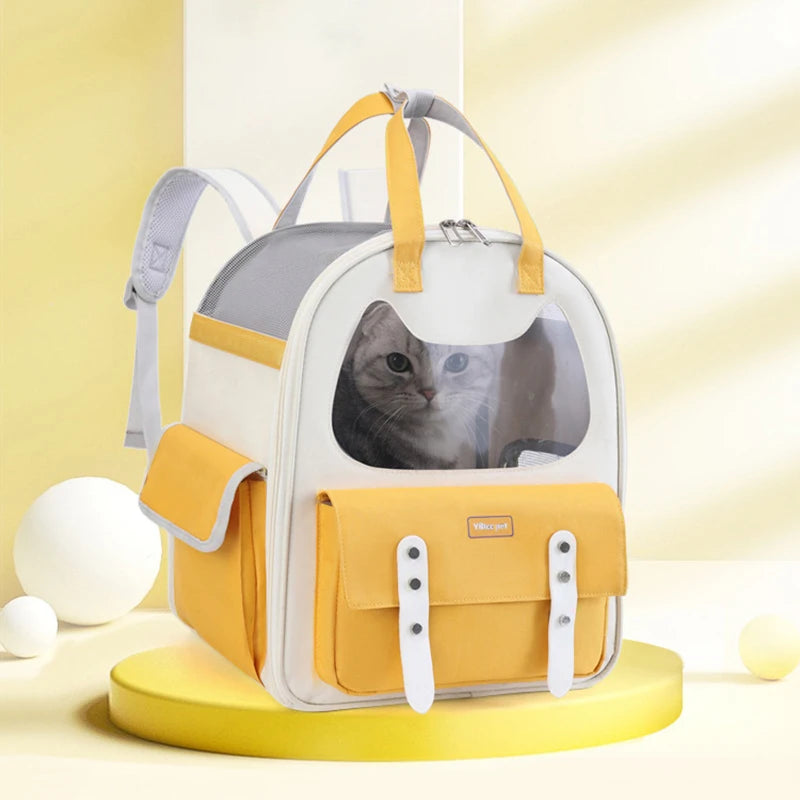 Bubble Cat Backpack Carrier – Transparent Foldable Pet Bag for Cats