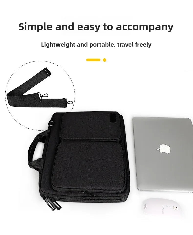 Slim Business Laptop Briefcase – Waterproof Shoulder Bag for MacBook