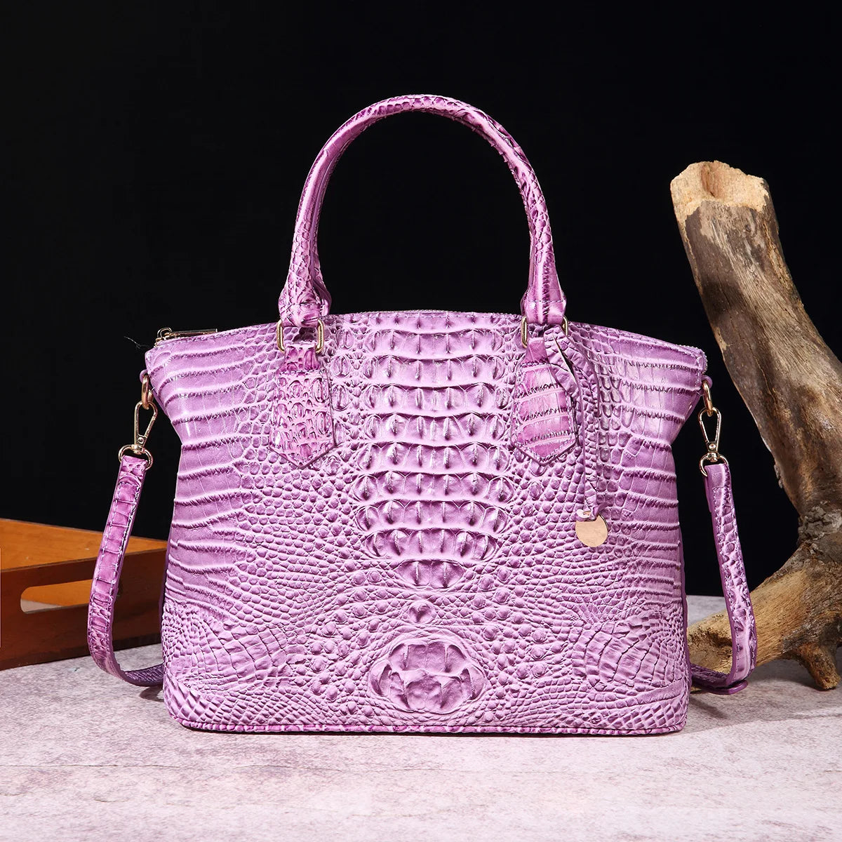 Fashion Colorful Alligator Style Handbag – Retro Crocodile Pattern PU Leather