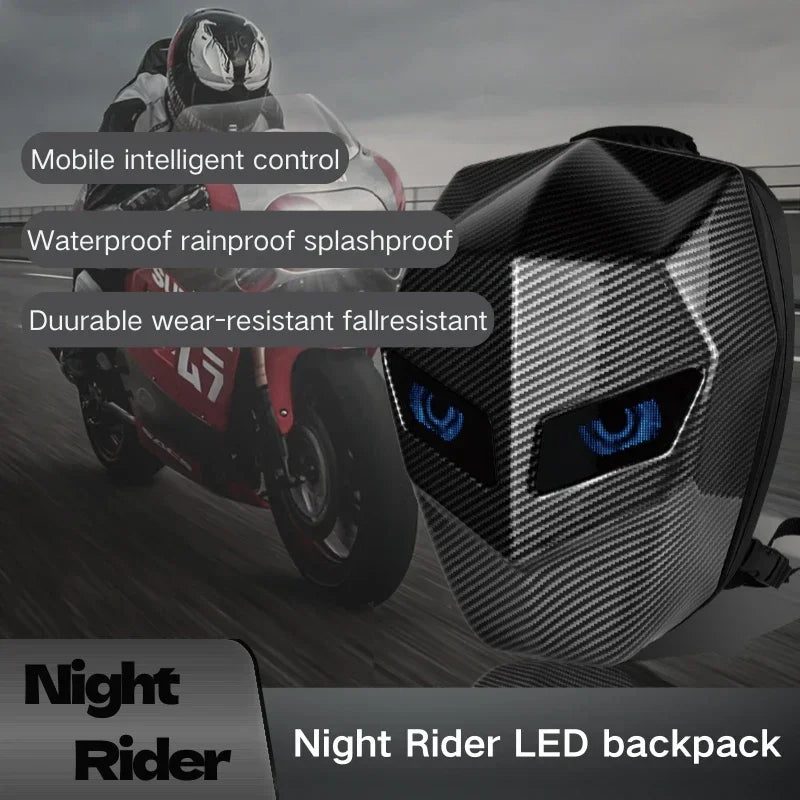 Smart LED Motorcycle Backpack – Programmable Display & Travel Laptop Bag