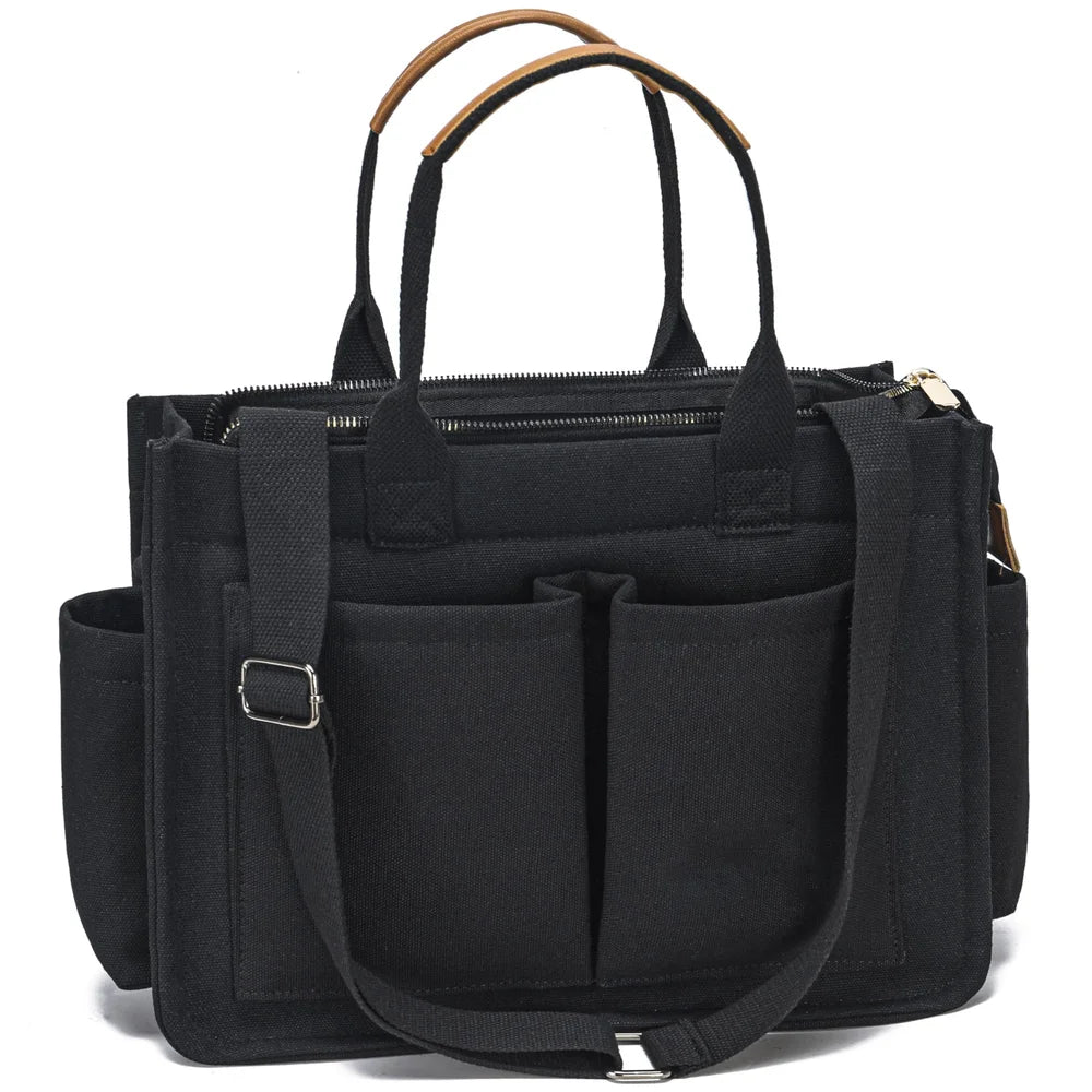 Durable Canvas Laptop Bag – Stylish Mommy Bag & Daily Handbag