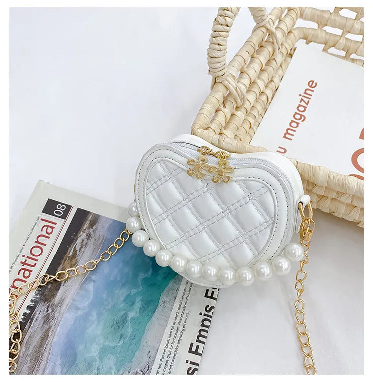 Pearl Handle Girls Mini Shoulder Bag