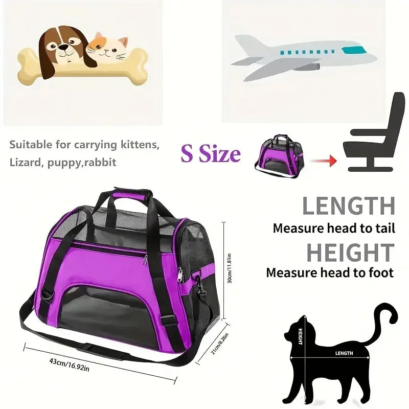 Lightweight pet carrier bag-Breathable Mesh Travel Tent Handbag for Pets
