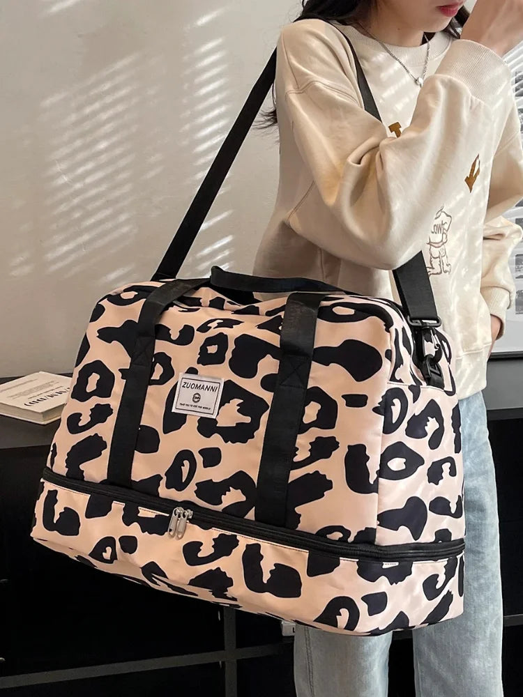Stylish Animal Print Duffel Bag – Waterproof Nylon Bag
