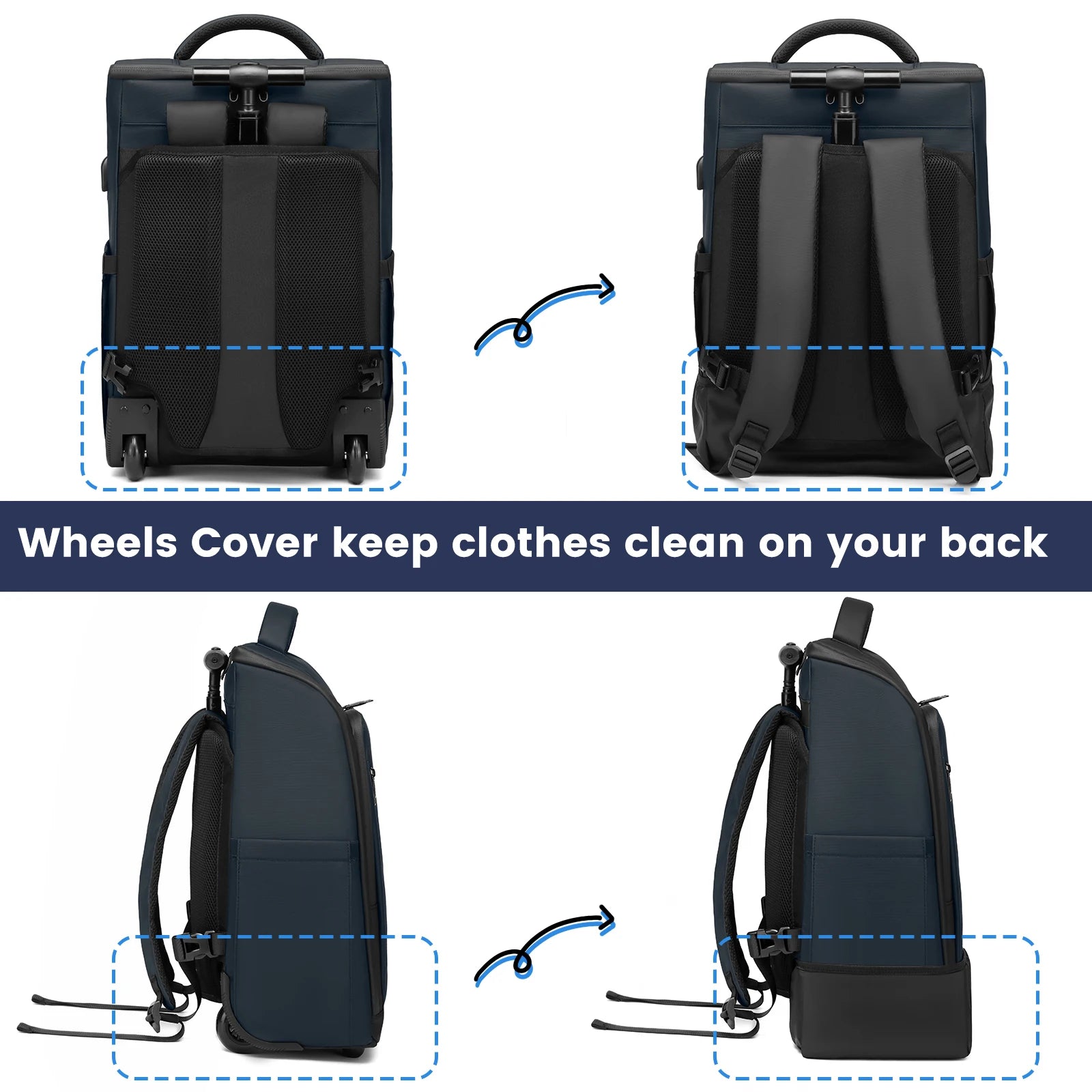Rolling Travel Backpack with Laptop Compartment – Cabin Approved