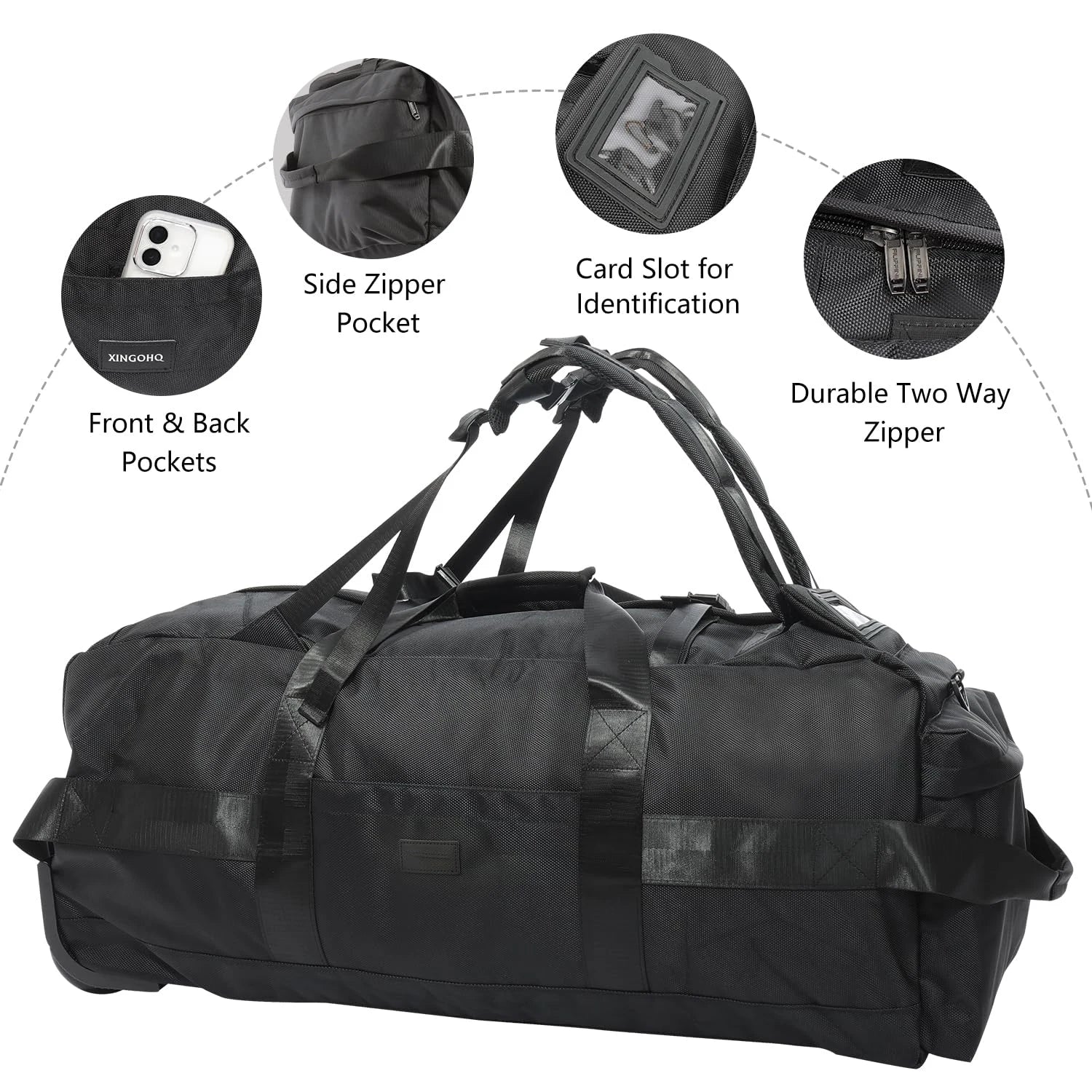Heavy-Duty 80L Wheeled Duffel – Foldable Travel Bag