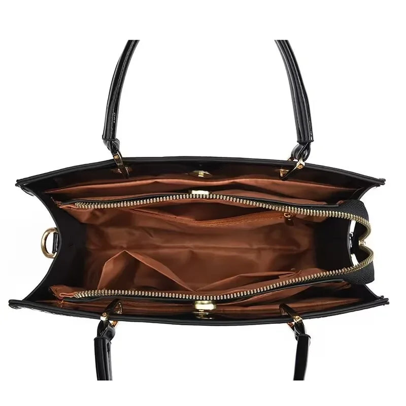 Classic Crocodile Texture PU Leather Bag – Large Capacity Tote