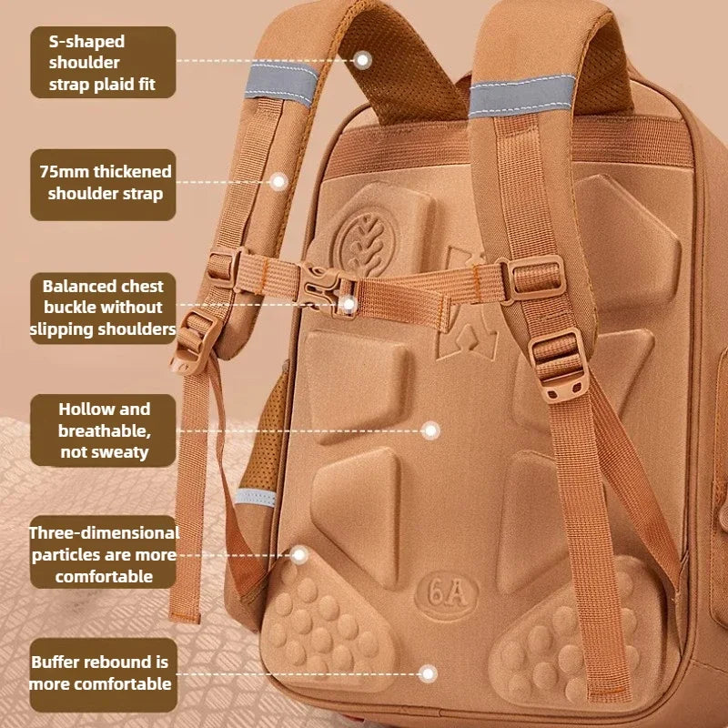 Capybara Children’s Waterproof Orthopedic Backpack – Large Capacity School Bag