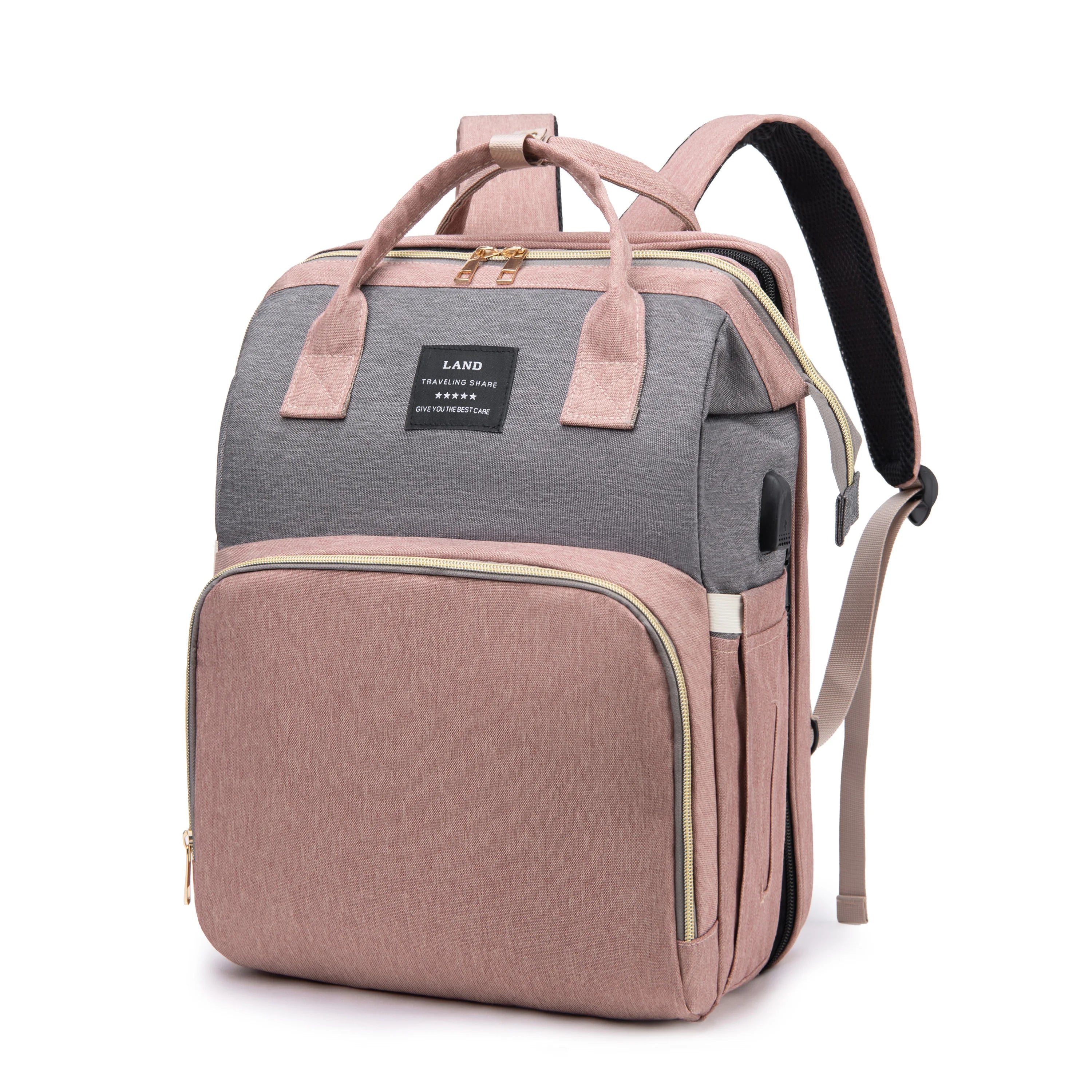 Lightweight Foldable Crib Baby Diaper Bag – Large Capacity Travel Maternity Backpack for Moms