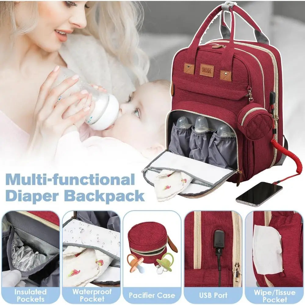 Ergonomic Foldable Diaper Bag – Large Storage Backpack for Baby Essentials
