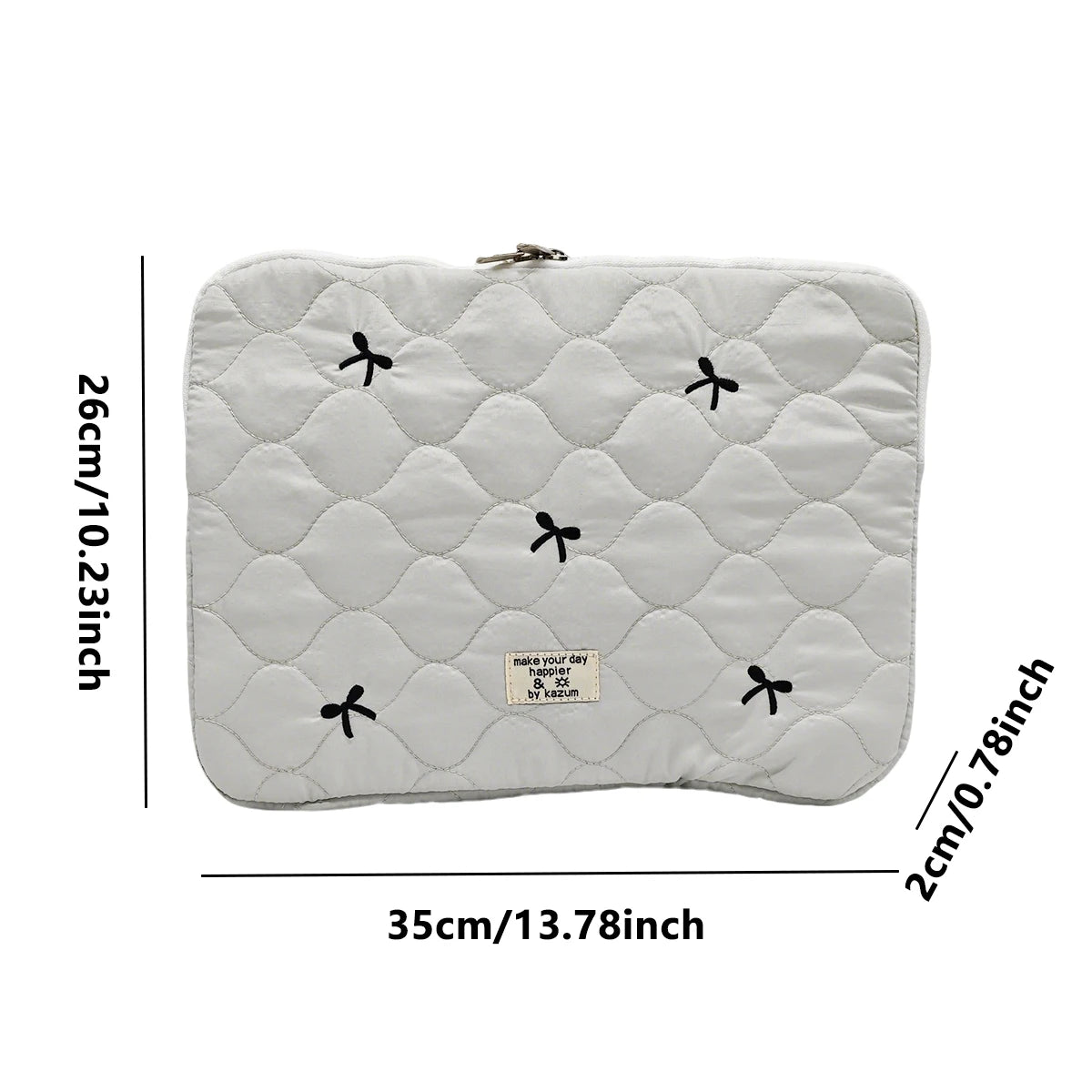 13–14 Inch iPad & Laptop Sleeve with Bow Embroidery