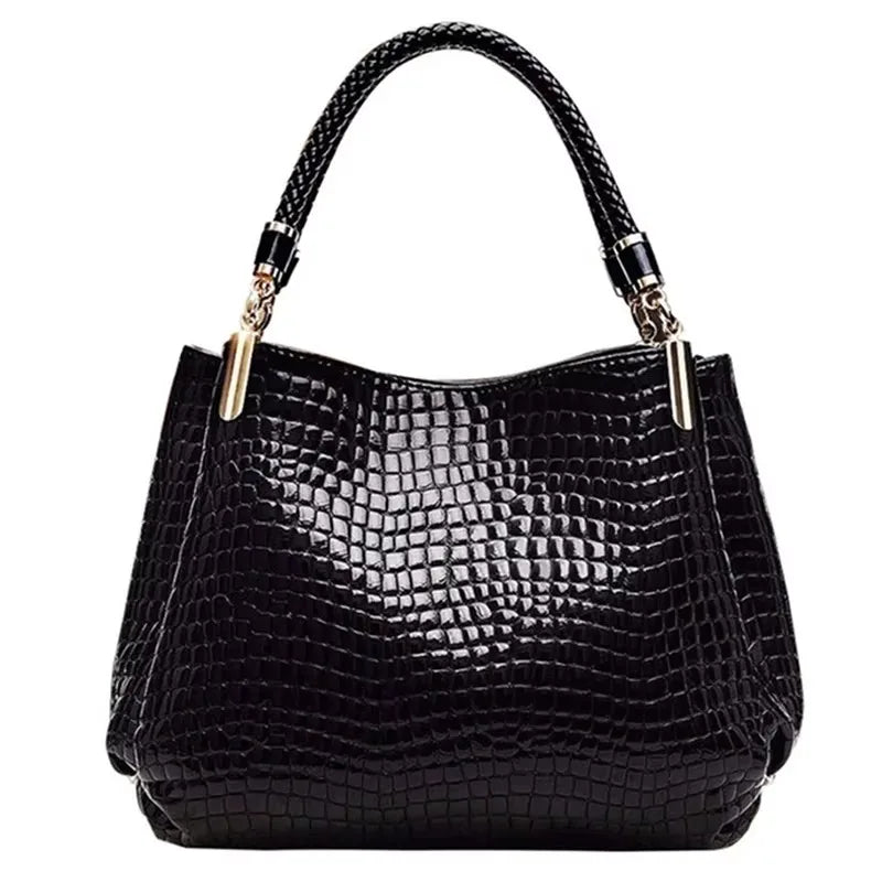 Elegant Shoulder Bag – 3-Layer Alligator Leather Messenger