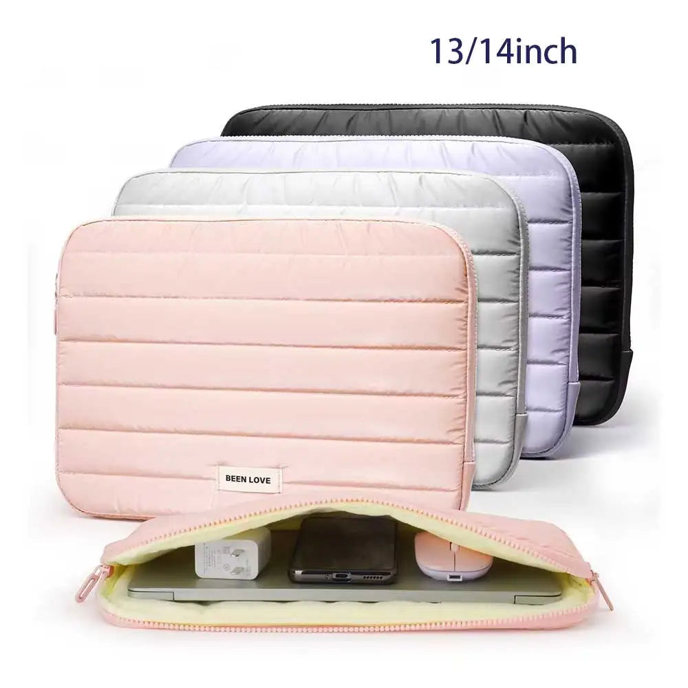 13/14 Inch Puffy Laptop Sleeve – Soft Fashion Notebook Case for MacBook Air & iPad Pro