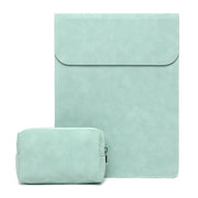 Matte Vegan Leather Laptop Sleeve Case for MacBook Air M1 M2 13 14 15.6 16 & iPad Pro 12.9 11 Inch